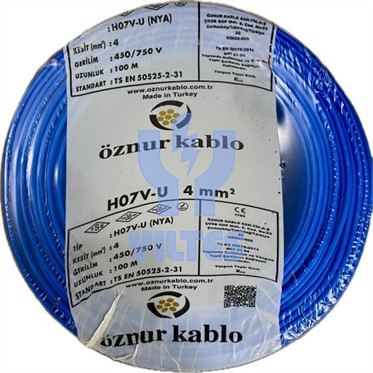 ÖZNUR 4 NYA Kablo - Mavi 100 Metre