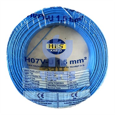 NYA 1,5 Kablo - HES Mavi 100 mt