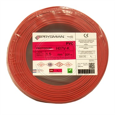 PRYSMIAN 1,5 NYAF Kablo - Kırmızı 200 Metre