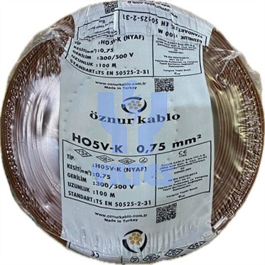 ÖZNUR 0,75 NYAF Kablo - Kahverengi 100 Metre