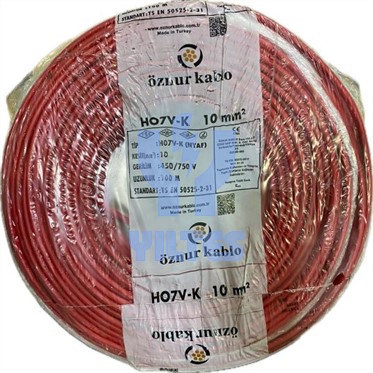 ÖZNUR 10 NYAF Kablo - Kırmızı 100 Metre