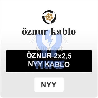ÖZNUR 2x2,5 NYY (yeraltı) Kablo