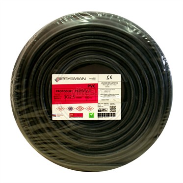 PRYSMIAN 3x2,5 TTR Kablo - Siyah 100 Metre