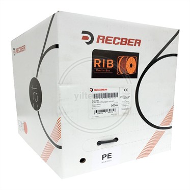 REÇBER Dış Ortam Cat6 Makaralı Kutu RIB Kablo - SL400 U23 PE Category 6 U/UTP 4x2x23AWG - 305 Metre